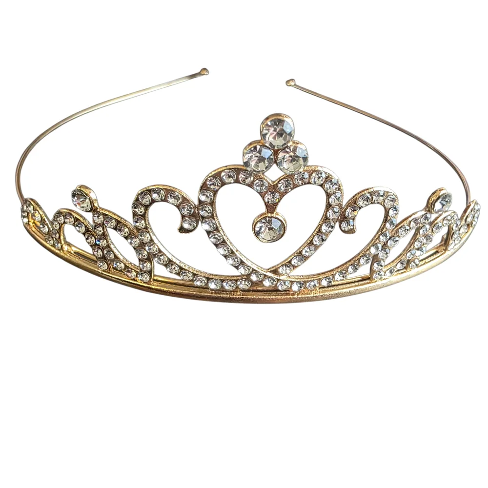 Gold Tiara with Crystal Accents